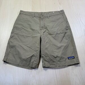 Patagonia Mens Organic Cotton Hemp Blend Khaki Shorts Size 34 Tan Flat Front P-6